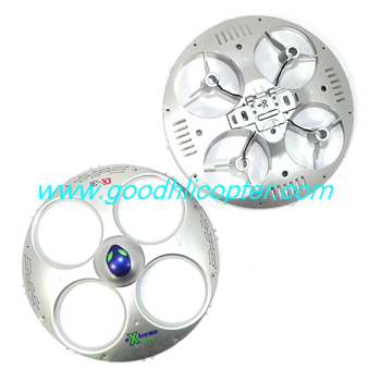 CX31 CX-31 Mini UFO quad copter parts Upper + Lower body cover (silver color) - Click Image to Close